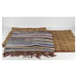 Three rag rugs, scatter rug size two are 29x48