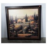 Large landscape painting on canvas, artist signed