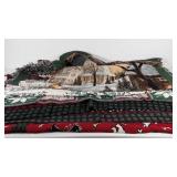 Six woven throws, Christmas and Scottish Terrier