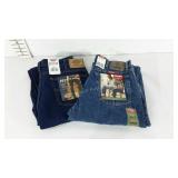 Two pair of blue jeans, new with tags. Dickinson