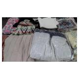 Skid lot, bedding, adghan throws, pillow, scatter