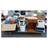 Skid: water jugs, Christmas lights,  sports balls