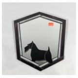 Leaded glass Scottish Terrier mirror, 12x15