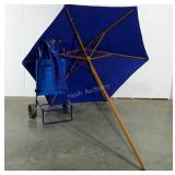 Beach cart and umbrella, umbrella looks new