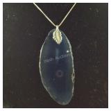 16in sterling stone pendant necklace
