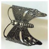 Silvertone butterfly cuff bracelet