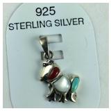 Sterling silver frog pendant
