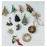 13 Christmas theme brooches