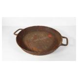 Twenty inch cast iron skillet with double handles