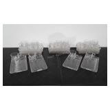 Sixteen glass snack sets