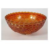 Carnival glass, 7" bowl with grape design