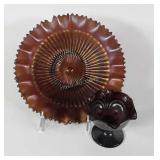 Carnival glass, Northwood 9.5" ruffle bow and