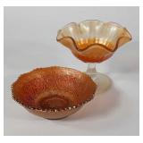 Carnival glass, 5" medallion bowl (base is