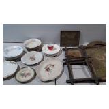 Frames and dishes, several Adirondack style