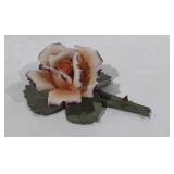 Capodimonte porcelain rose, made in Italy