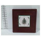 Holiday decor, square wooden serving tray with