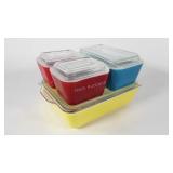 Pyrex primary color refrigerator dishes with lids