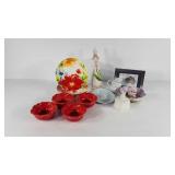 Spring and bunny decor, plates, bowls, trinket