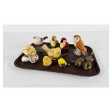 Bird figurines,  includes a Beswick owl with