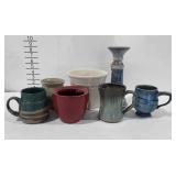Pottery group, includes planters, vases, and mugs