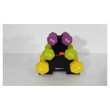 Amazon basics dumbbell set, includes 3lbs, 5lbs,