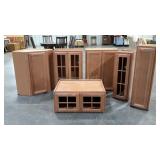 Six piece cabinetry set, some hardware and