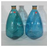 Two large glass vases, 24.5, marked made in