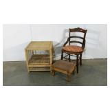 Chair, stool, end table, all items need a little