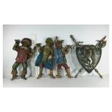 Four piece wall hanging group. Three musketeers