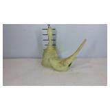 Fenton custard glass bell and bird figurine, h