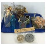 Glass bottle and jar decor and mason jar string