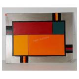 Geometric painting on canvas, artist signed and