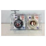 Two Christmas ornaments, Chicago Bulls and Cal