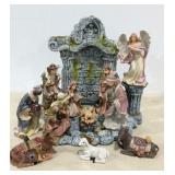 Nativity scene set, one piece is missing and one