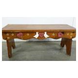 Country craft bench, 12" tall