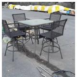 5pc Outdoor Table outfit, 4 all weather wicker