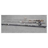 5 Fishing rods with two reels