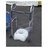 Two pieces: assist Walker and toilet seat