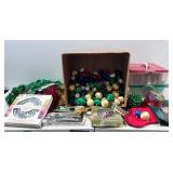 Holiday decor group, includes satin ornaments,