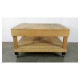 Nice, solid work table on casters, 48 x 37 x 28.5