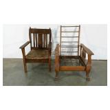 Two chairs, beautiful carved details, both need