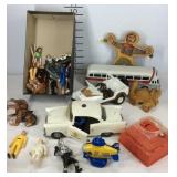 Toys, wooden puppet, action figurines, police