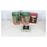 Four looney tunes ornaments, two are Looney Tunes