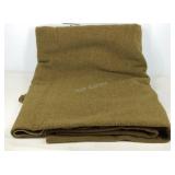 Green wool army blanket