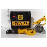 DeWalt tools, includes reciprocating saw, trim