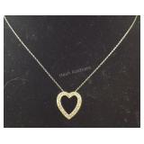 Sterling silver heart necklace 18in