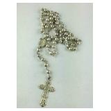 Sterling silver rosary necklace 20.8grams 36in
