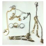 Gold plated jewelry, two bracelets not 14k as