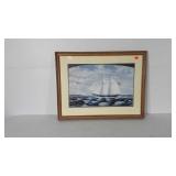 Schooner Frank Herbert sailboat print, framed and