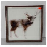 Stag print on glass, 18x18